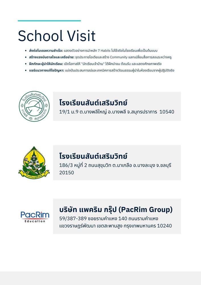 School Visit: โรงเรียนสันต์เสริมวิทย์ x PacRim Group