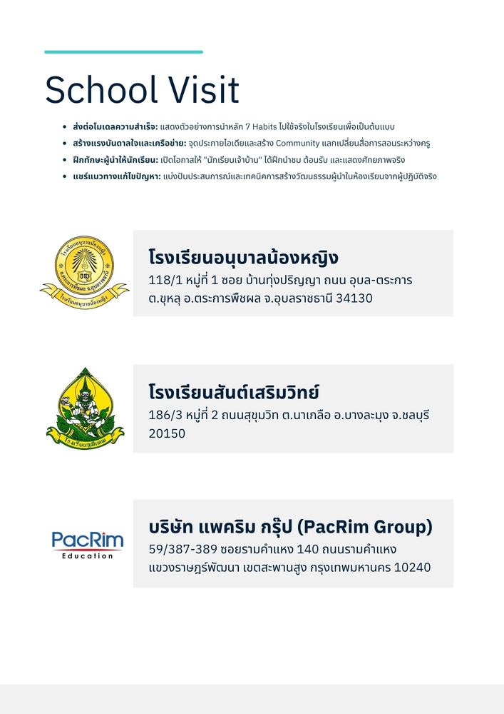School Visit: โรงเรียนอนุบาลน้องหญิง x PacRim Group